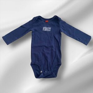 Carter’s Baby Bodysuit – “Absolutely Perfect” Navy Blue Onesie , Size 12M
